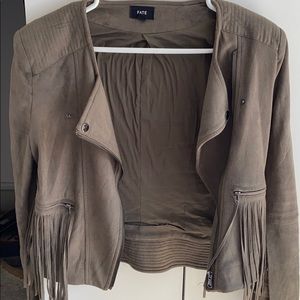 Olive green fringe jacket